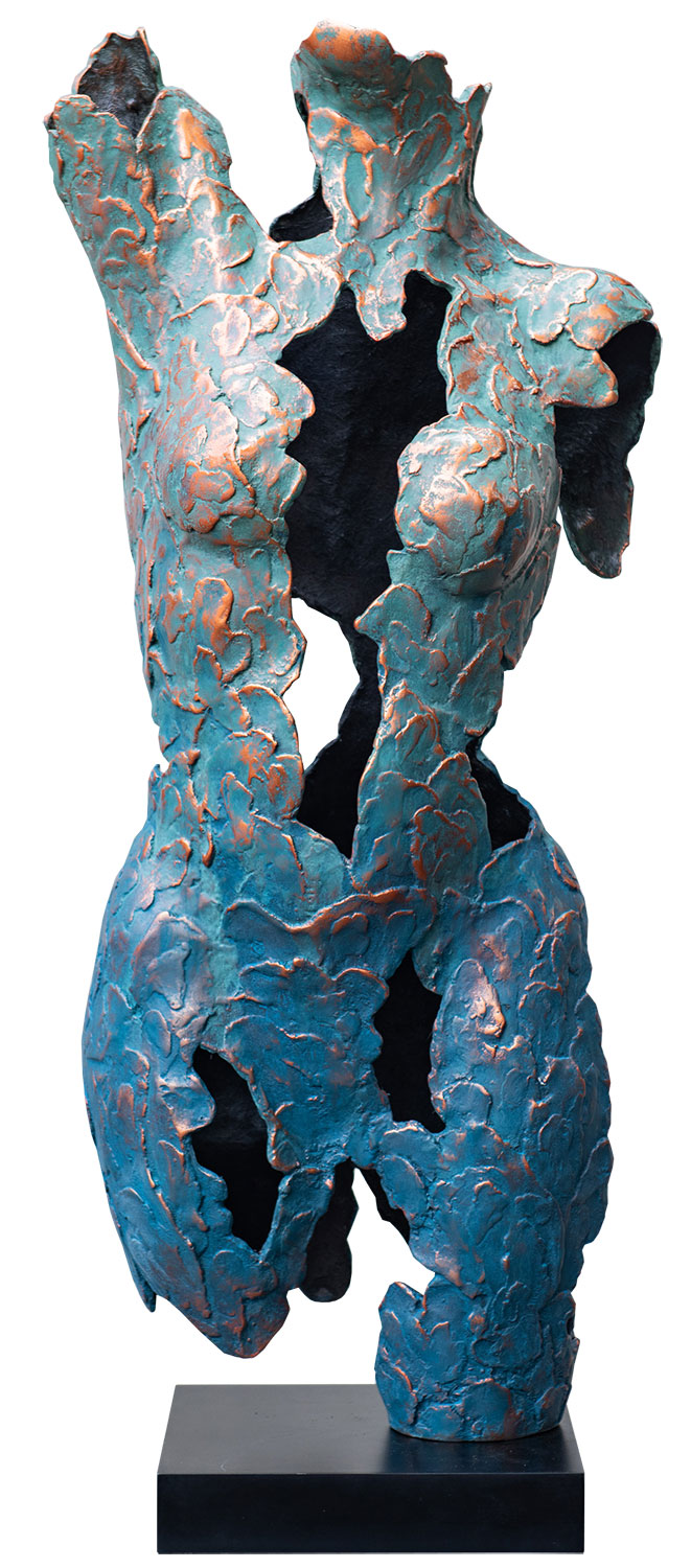 Skulptur 'Donna blau', Kunstguss