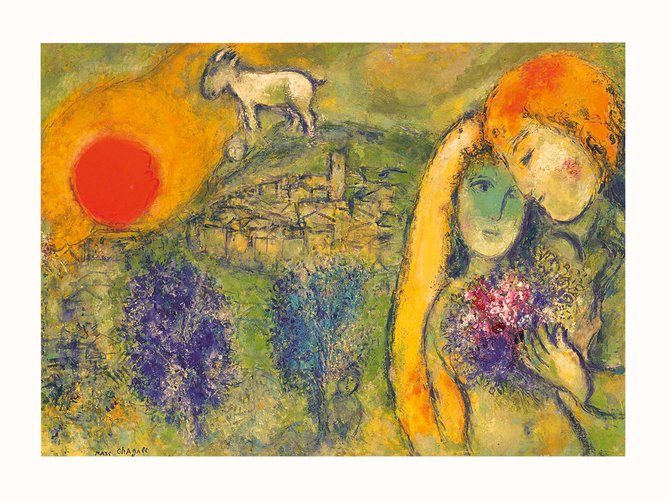 Marc Chagall: Bild 'Die Liebenden von Vence (Les Amoureux de Vence)' (1957), ungerahmt