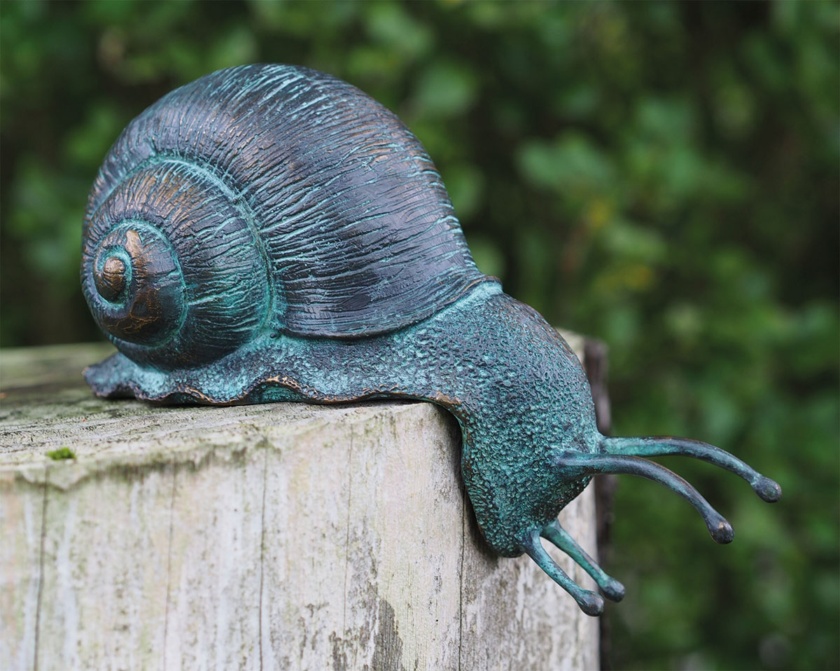 Gartenskulptur 'Schnecke Pauline', Bronze