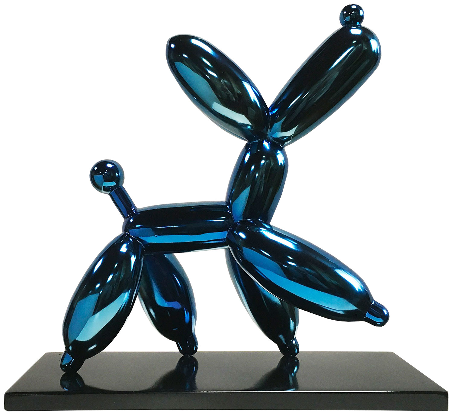 Miguel Guía: Skulptur 'Ballonhund Happy Dog', blaue Version