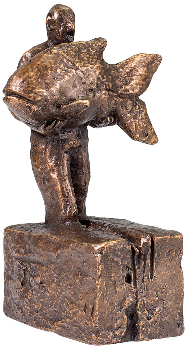 Christoph Fischer: Skulptur 'Hoffnungsträger' (2022), Version Bronze braun