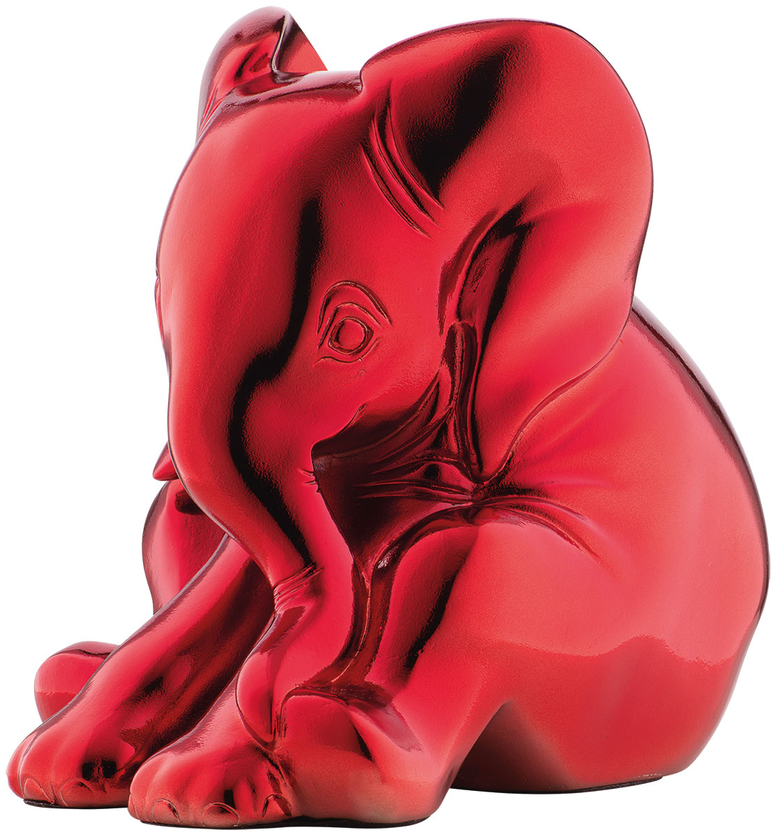 Jagna Weber: Skulptur 'Little Elephant', Version in Kunstguss Metallic-Rot