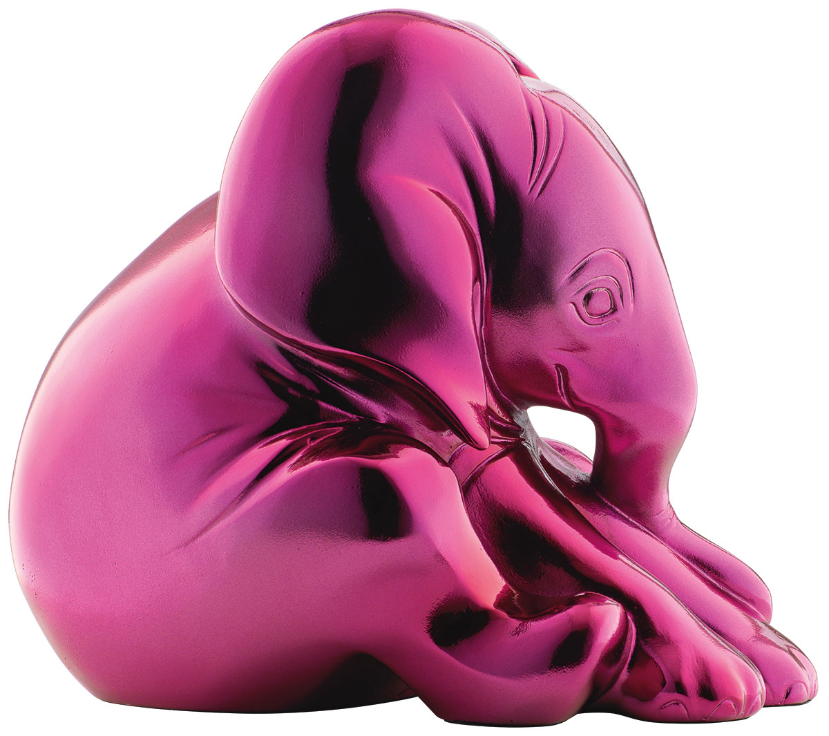 Jagna Weber: Skulptur 'Little Elephant', Version in Kunstguss Metallic-Rosa