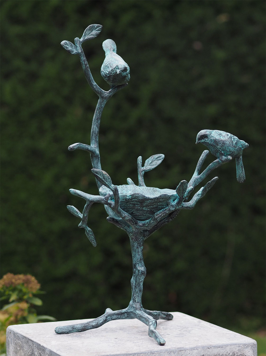 Vogeltränke 'Oase' (ohne Sockel), Bronze