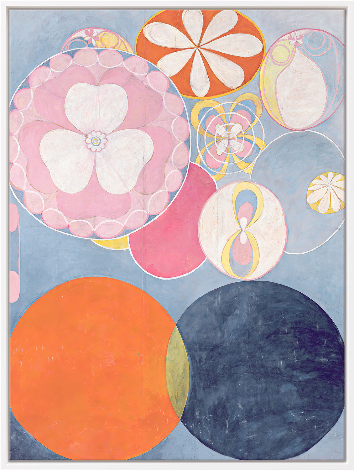 Hilma af Klint: Bild 'Die Zehn Größten, Nr. 2, Das Kindesalter' (1907), Version weiß gerahmt