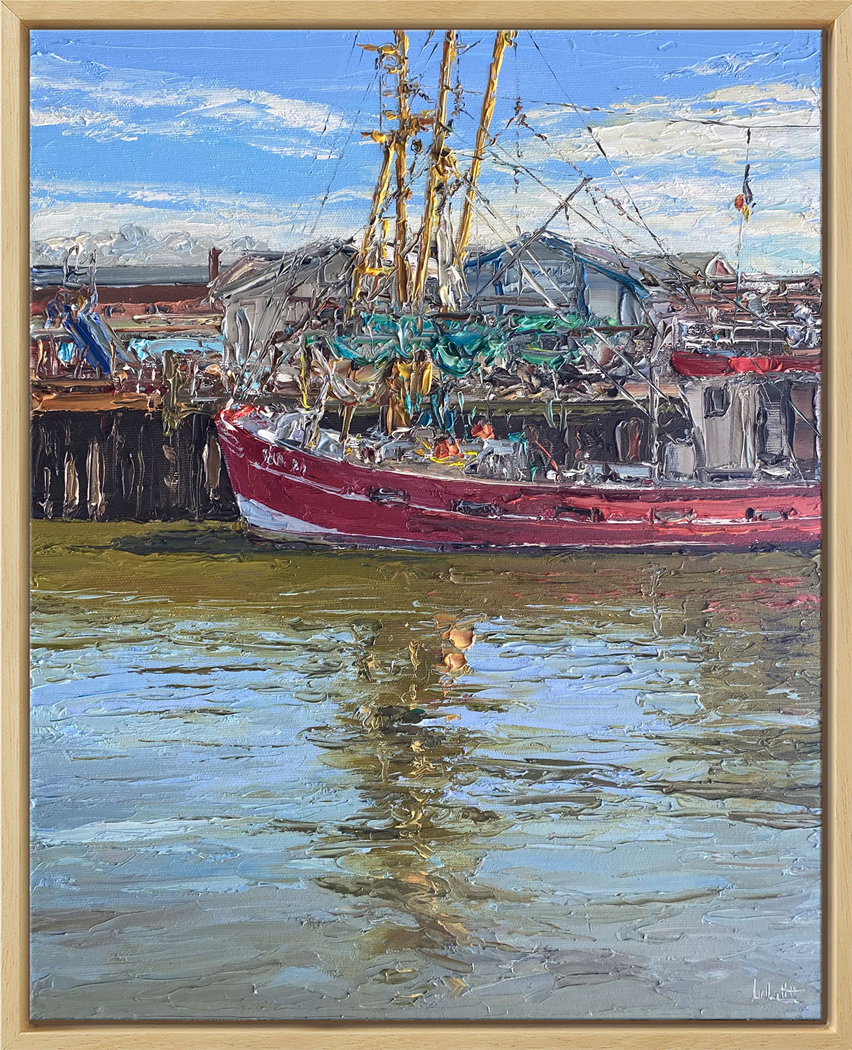 Peter Witt: Bild 'Fischkutter in Büsum' (2024) (Original / Unikat), gerahmt