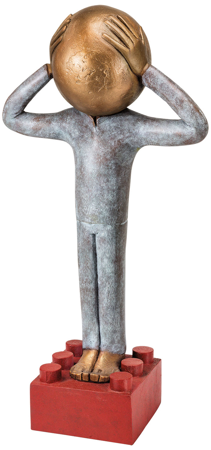 Ivan Lardschneider: Skulptur 'Kurzdavordanach', Bronze