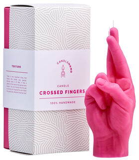 Stearinljus "Crossed Fingers", rosa version