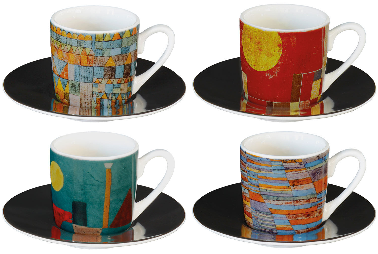 Set de 4 tasses à expresso de motifs de l'artiste, porcelaine von Paul Klee