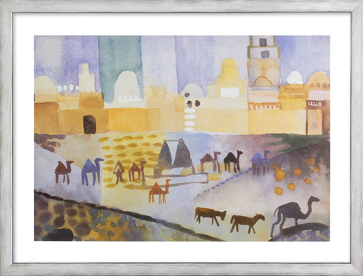 Tableau "Kairouan I" (1914), encadré von August Macke