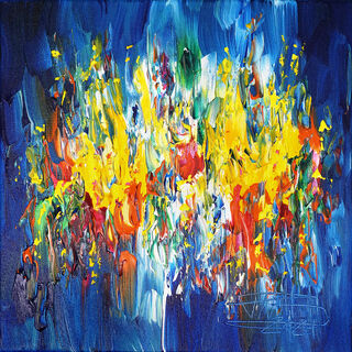 Bild "Blue Symphony I" (2024) (Original / Unikat), auf Keilrahmen