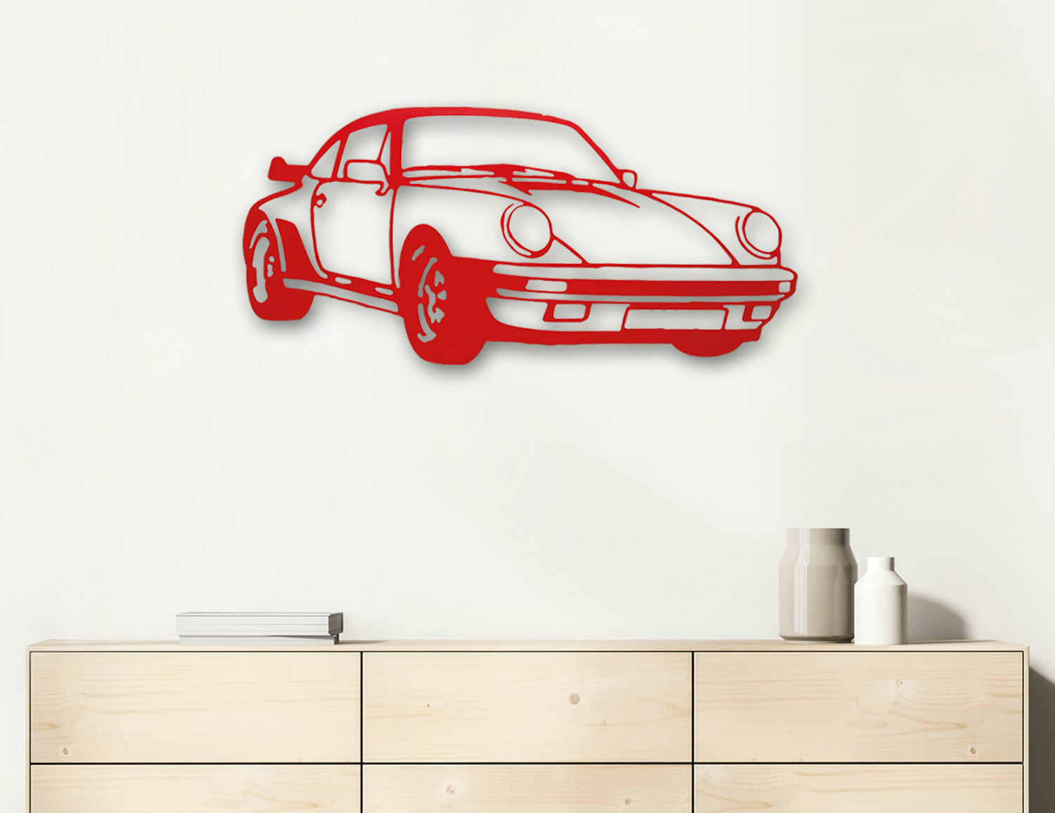 Wandskulptur "Porsche Turbo Rot" (2022) von Jan M. Petersen