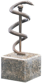 Sculpture "Serpent d'Esculape", bronze