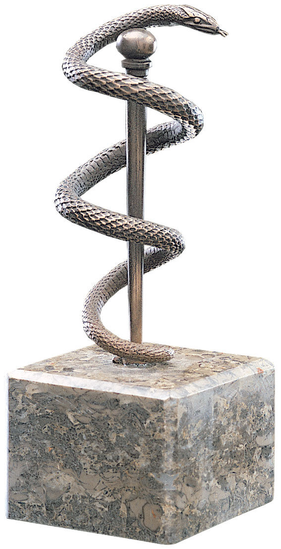 Skulptur "Aesculapian Snake", bronze