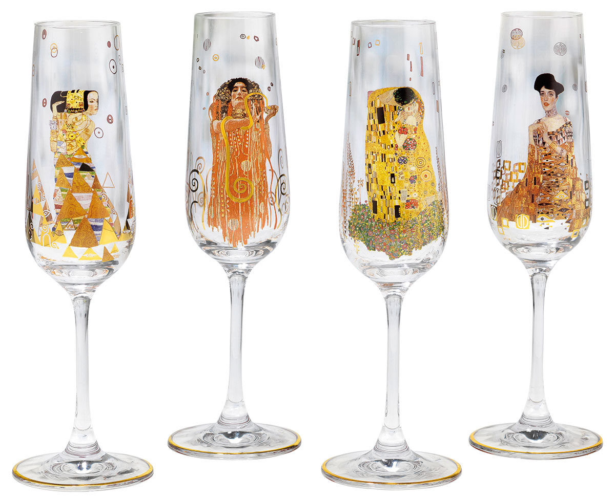 Set de 4 verres à champagne von Gustav Klimt