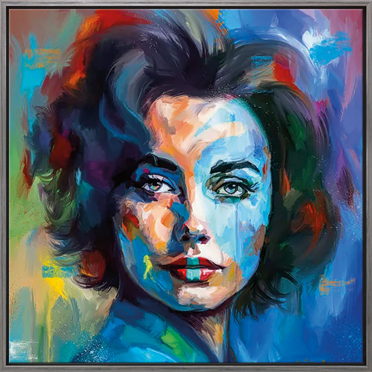 Bild "Liz Taylor" (2023) (Original / Unik förlaga), inramad von Holger Mühlbauer-Gardemin