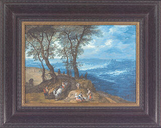 Bild "Återvändande från marknaden", inramad von Jan Brueghel d. Ä.