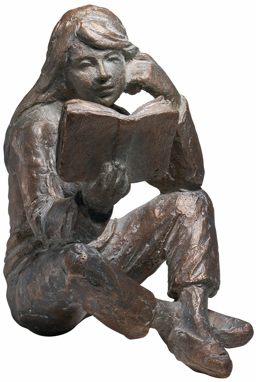 Skulptur "Läsaren", brons von Luis Höger