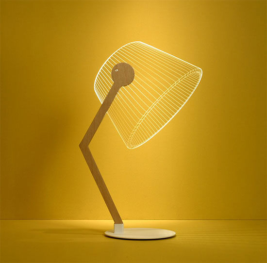 LED table lamp "ZIGGi White/Brown" by Studio Cheha