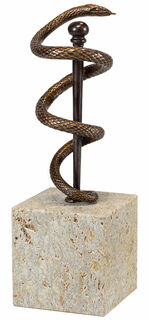 Skulptur "Aesculapian Snake", gjuten metall