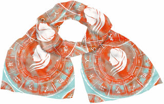 Silk scarf "Zodiac Sign Virgo" (24.08.-23.09.), orange version