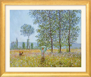 Bild "Fält under våren" (1887), gyllene ram von Claude Monet