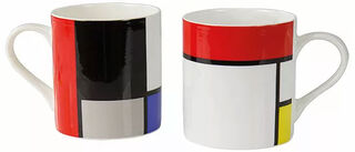 Set de 2 mugs "Composition", porcelaine von Piet Mondrian