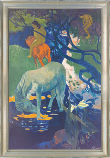 Bild "Den vita hästen" (1898), inramad von Paul Gauguin