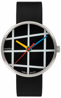 Armbandsur "Fönster svart" Bauhaus-stil