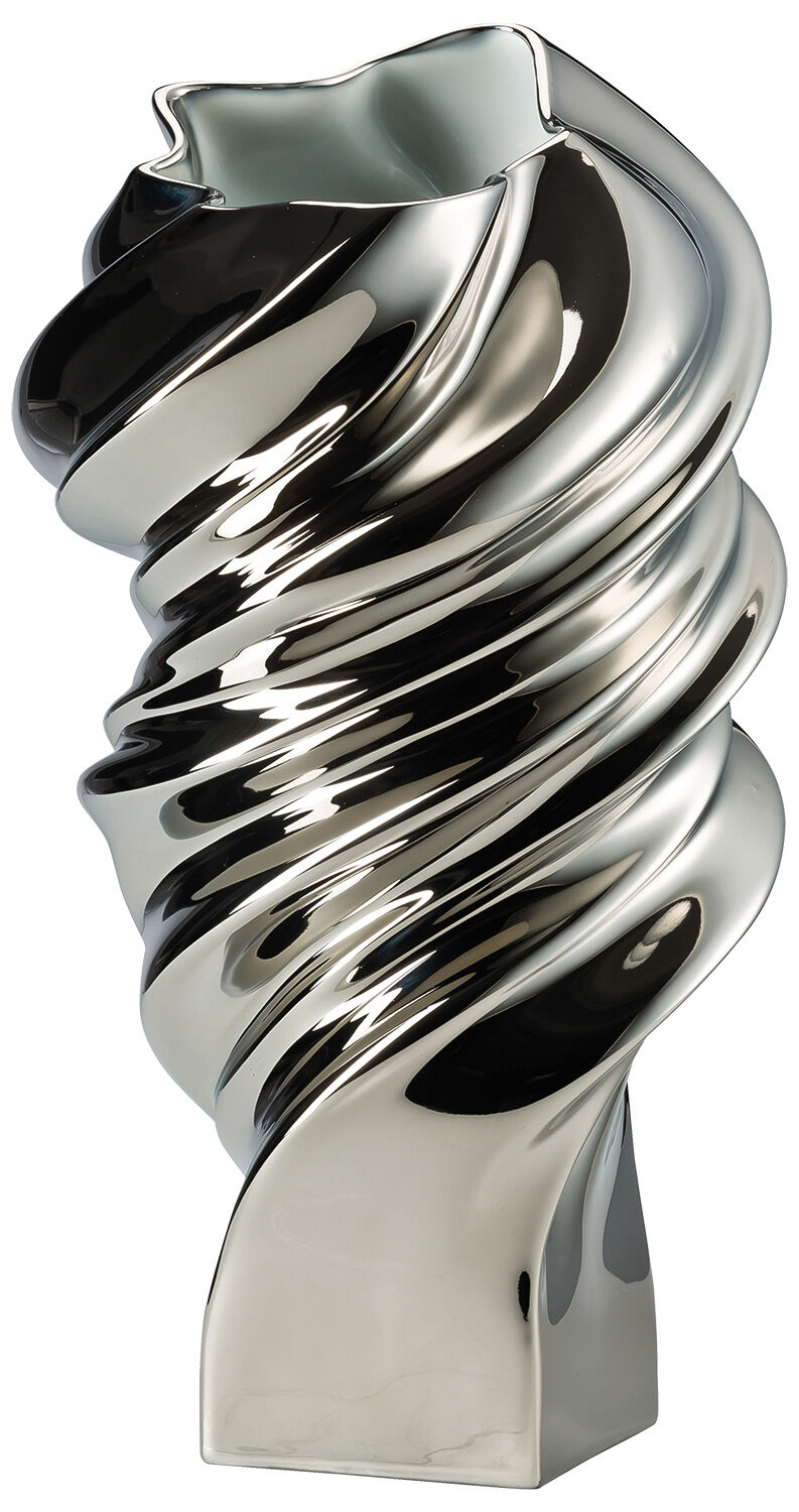 Porslinsvas "Squall Platinum Titanised" (medium, höjd 32 cm) - Design Cédric Ragot von Rosenthal