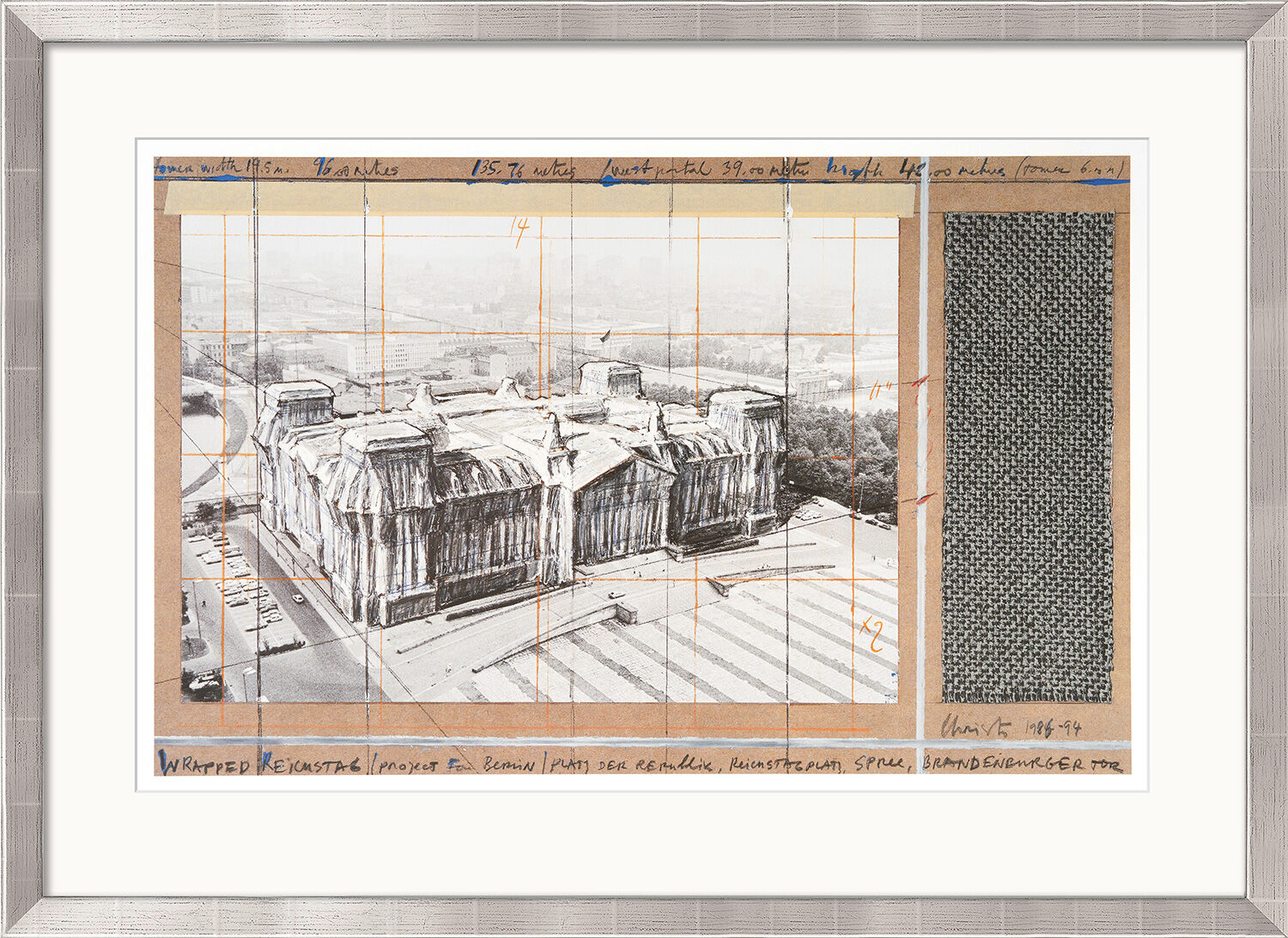 Bild "Wrapped Reichstag, Project for Berlin", inramad von Christo