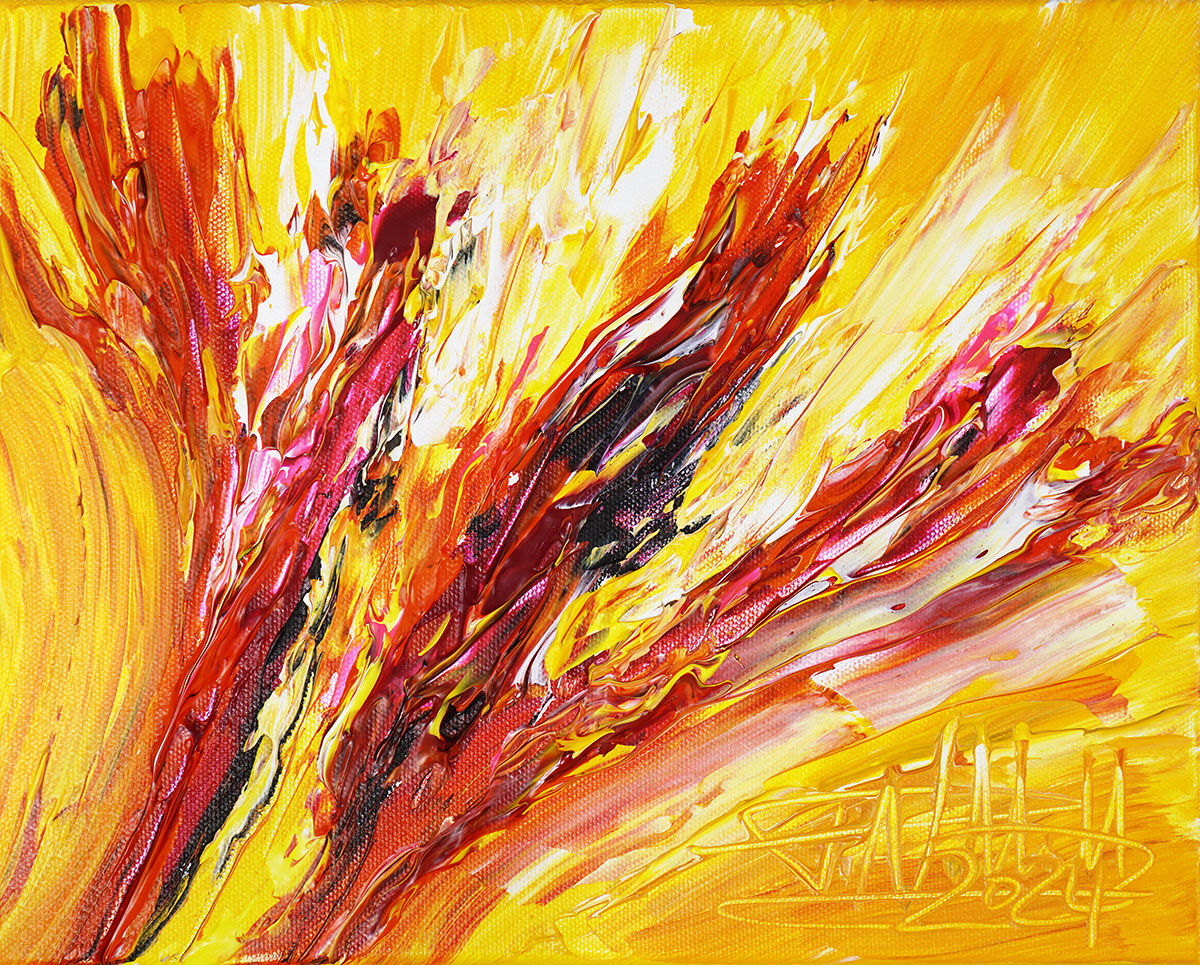 Bild "Red and Yellow Energy I" (2024) (Original / Unikt verk), på bårram von Peter Nottrott