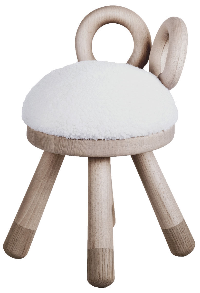 Houten stoel "Little Sheep" met bekleding cstorm-arsmundi-base.detail.by-artist EO Denmark