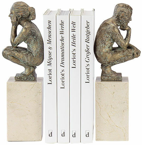 Skulpturpar / bokstöd "Pojke och flicka", gjuten sten von Angeles Anglada