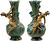Uppsättning om 2 vaser "Marguerites" och "Coquelicot", bronsversion (antikgrön)