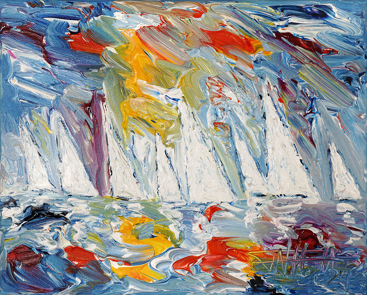 Bild "Sail Boat Regatta I" (2024) (Original / Unikt verk), på bårram von Peter Nottrott