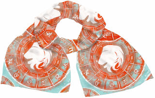 Zijden sjaal "Dierenriemteken Leeuw" (22.06.-22.07.), oranje versie