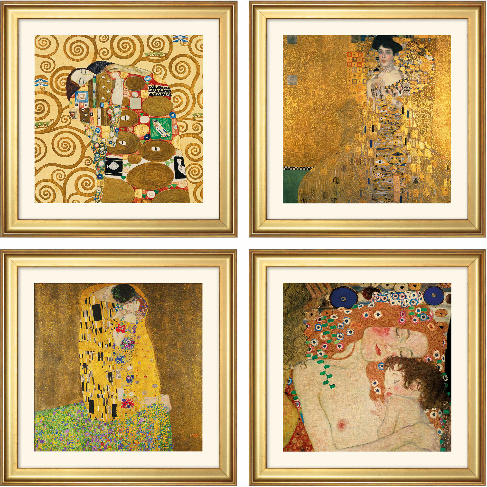 Uppsättning av 4 tavlor, inramade von Gustav Klimt
