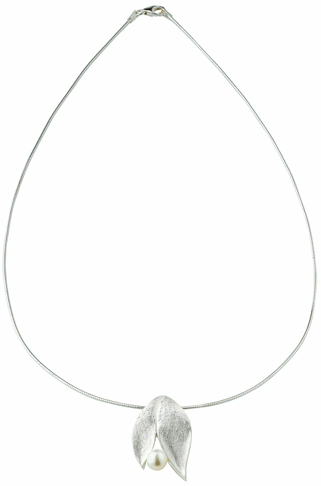 Halsband "Silver Leaf" med pärla