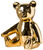 Money box "Golden Bear", golden glazed porcelain