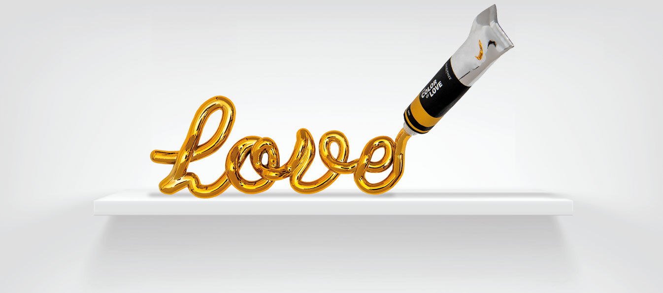 Belettering sculptuur / decoratief object "Love", gouden versie cstorm-arsmundi-base.detail.by-artist Sequenze