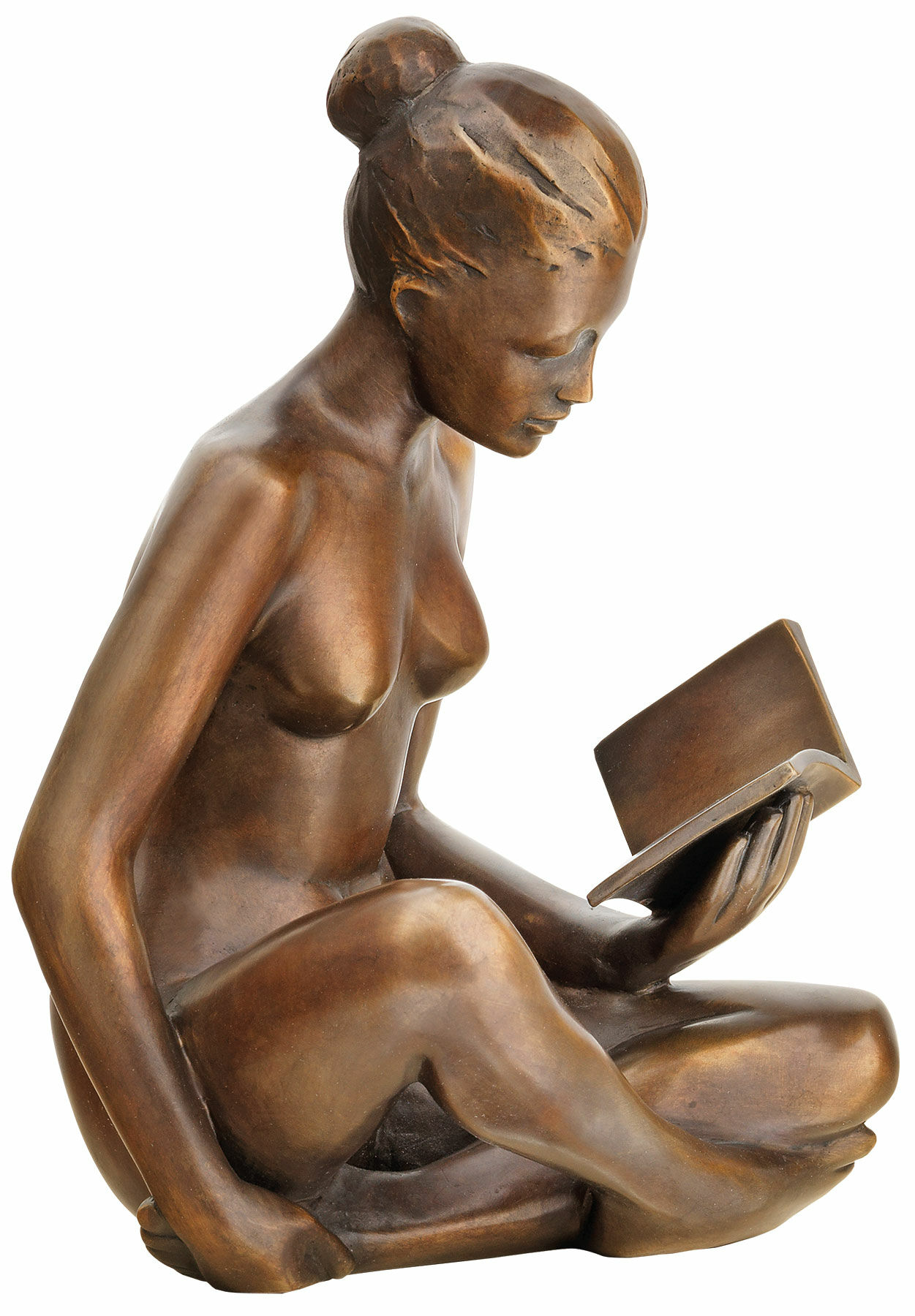 Skulptur "Läsande kvinna" (2018), brons von SIME
