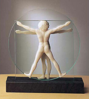 Skulptur "Schema delle Proporzioni", version i konstmarmor von Leonardo da Vinci