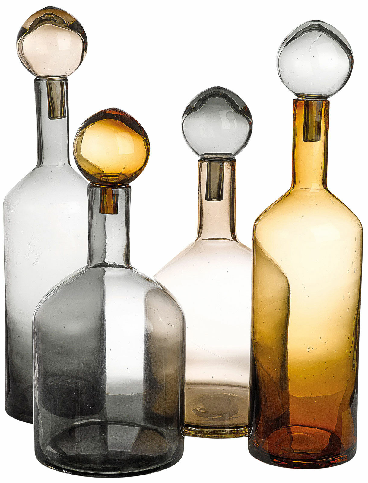 8-delars flaskuppsättning "Bubbles & Bottles", grå/brun version von Pols Potten