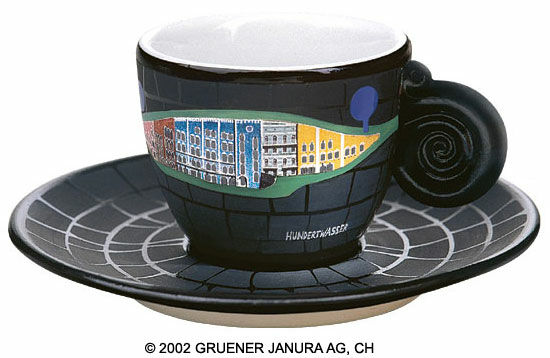 Espressokopp "De böljande kullarna" von Friedensreich Hundertwasser