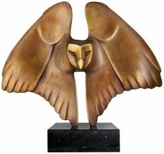 Skulptur "Flygande uggla", brons von Evert den Hartog