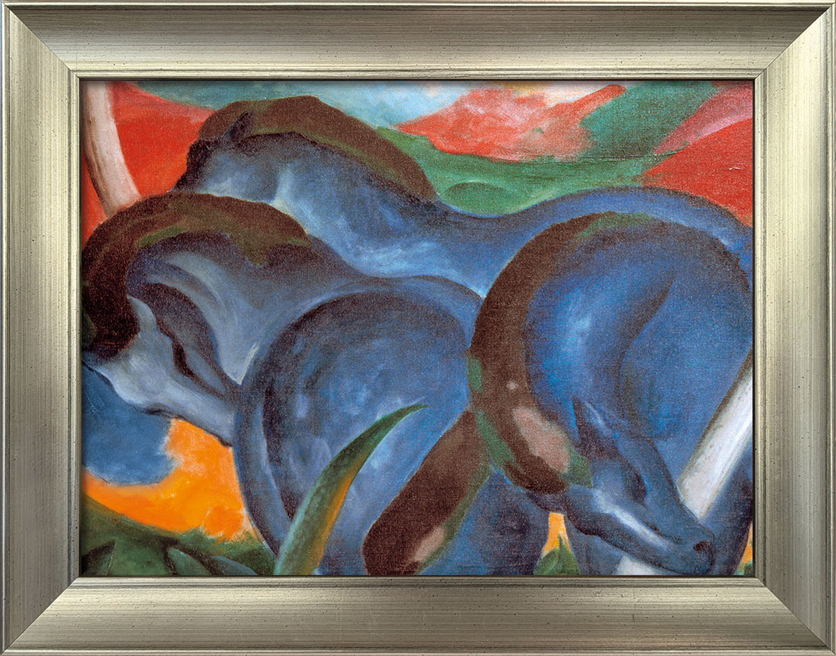 Tableau "Les grands chevaux bleus" (1911), encadré von Franz Marc