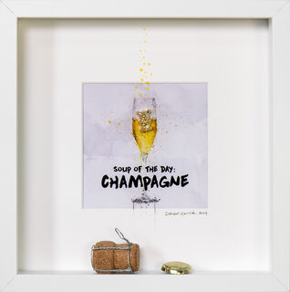 3D-Bild "Champagne II" (2024), gerahmt