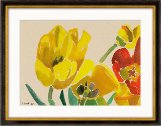 Picture "In My Mother's Garden II" (1975), black and golden framed version