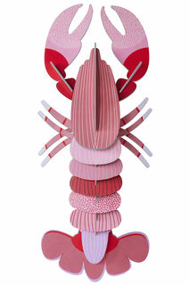 3D-Wandobjekt "Deluxe Pink Lobster" aus recyceltem Karton, DIY